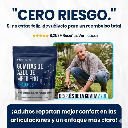 Gomitas de Azul de Metileno - Mente clara y cuerpo sin dolor en 16 días o menos.